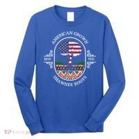 American Grown With Shawnee Tribe Roots Native Indian Pride Cool Gift Long Sleeve Shirt thumb 0