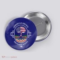 American Grown With Shawnee Tribe Roots Native Indian Pride Cool Gift Button thumb 0