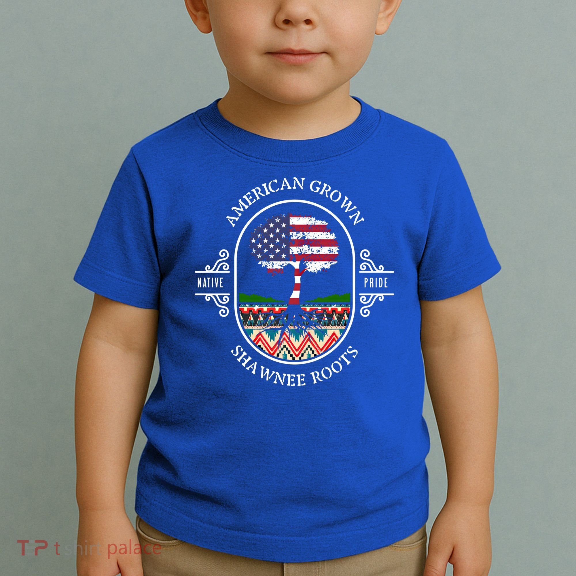 American Grown With Shawnee Tribe Roots Native Indian Pride Cool Gift Toddler T-Shirt