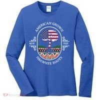 American Grown With Shawnee Tribe Roots Native Indian Pride Cool Gift Women's Long Sleeve Shirt thumb 0