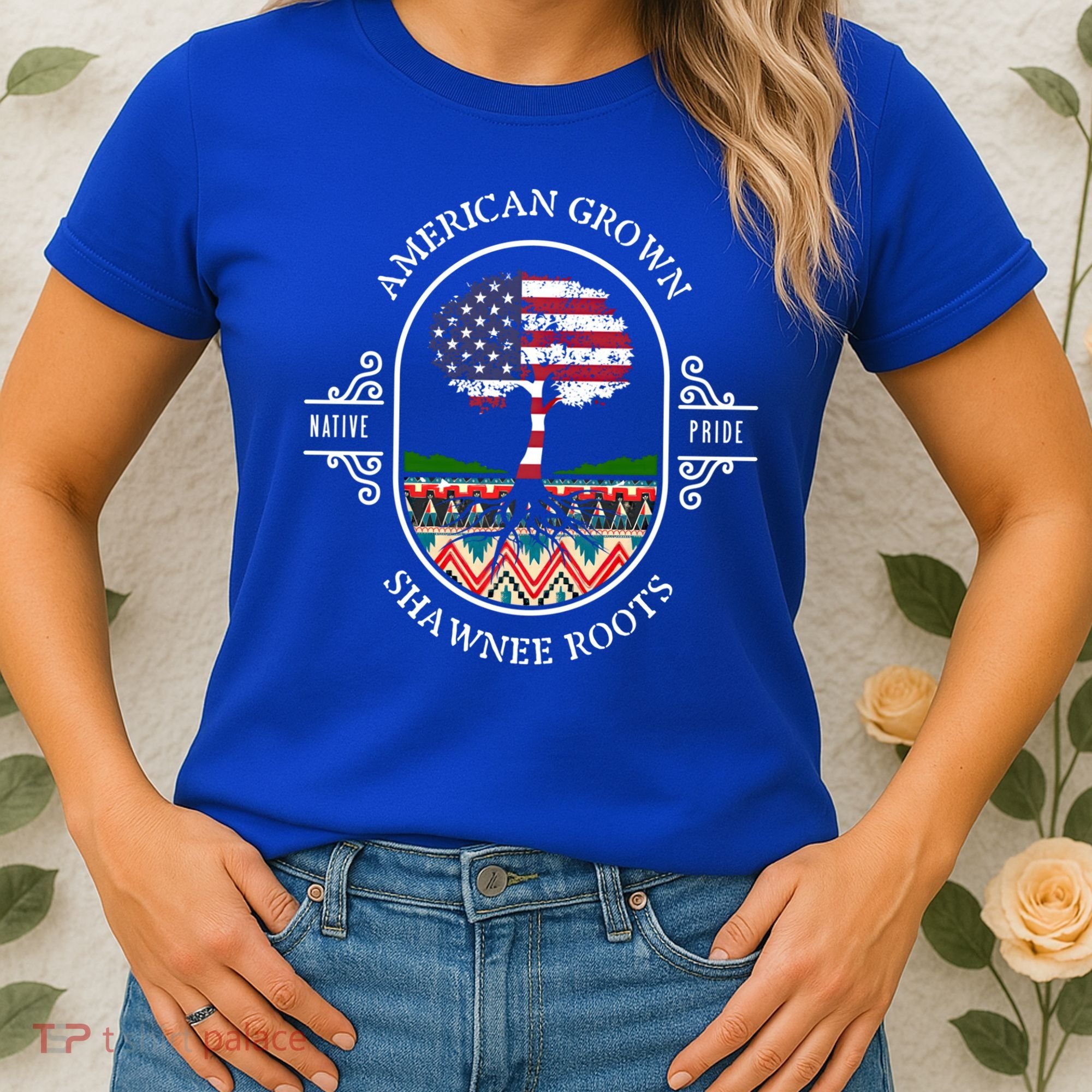 American Grown With Shawnee Tribe Roots Native Indian Pride Cool Gift Women's T-Shirt