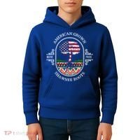 American Grown With Shawnee Tribe Roots Native Indian Pride Cool Gift Kids Hoodie thumb 4