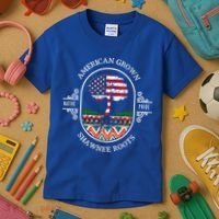 American Grown With Shawnee Tribe Roots Native Indian Pride Cool Gift Kids T-Shirt thumb 3