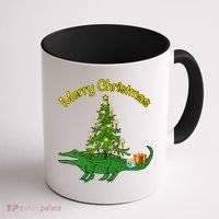 Alligator Gator With Xmas Tree Funny Gift Holiday Merry Christmas Cool Gift Coffee Mug thumb 1