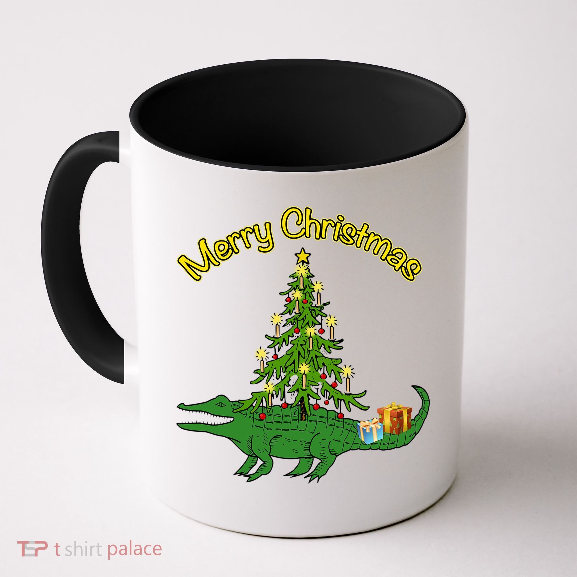 Alligator Gator With Xmas Tree Funny Gift Holiday Merry Christmas Cool Gift Coffee Mug