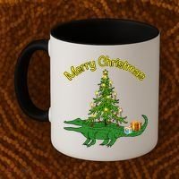 Alligator Gator With Xmas Tree Funny Gift Holiday Merry Christmas Cool Gift Coffee Mug thumb 2