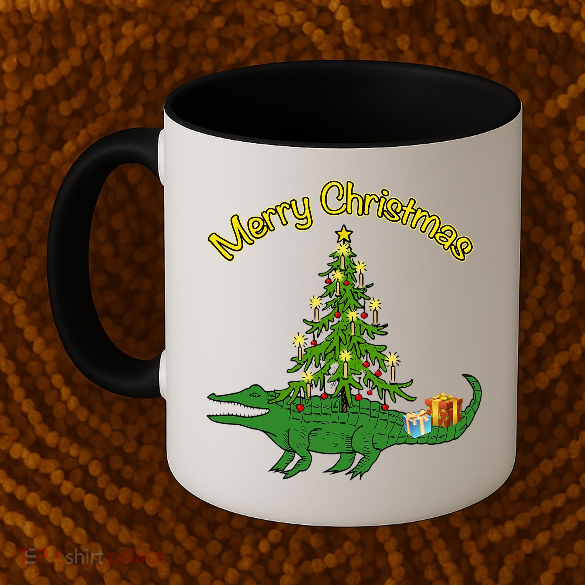 Alligator Gator With Xmas Tree Funny Gift Holiday Merry Christmas Cool Gift Coffee Mug