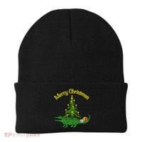 Alligator Gator With Xmas Tree Funny Gift Holiday Merry Christmas Cool Gift Beanie thumb 0