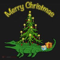 Alligator Gator With Xmas Tree Funny Gift Holiday Merry Christmas Cool Gift Pajama Set thumb 2