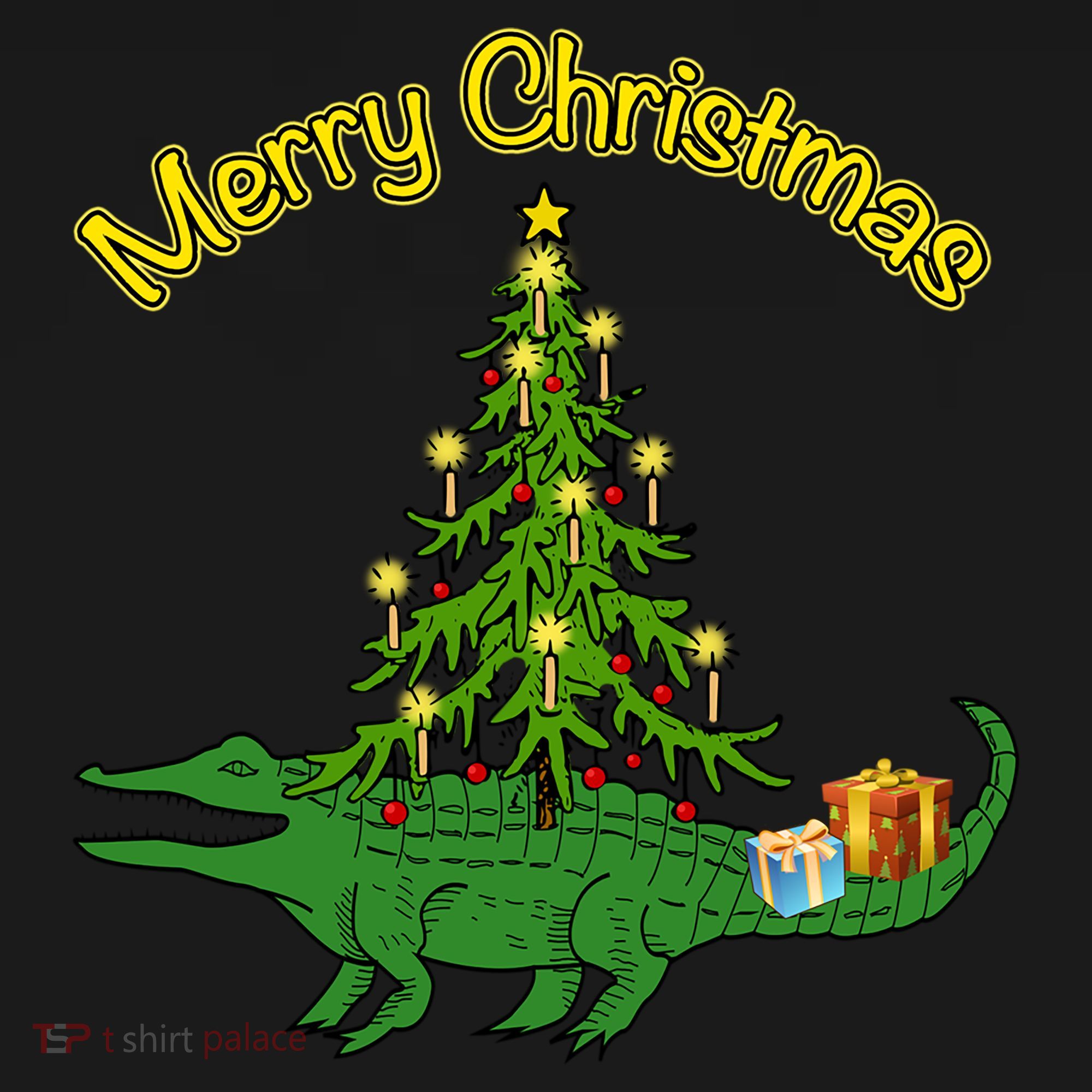 Alligator Gator With Xmas Tree Funny Gift Holiday Merry Christmas Cool Gift Ornament