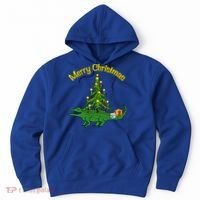 Alligator Gator With Xmas Tree Funny Gift Holiday Merry Christmas Cool Gift Hoodie thumb 0