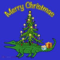 Alligator Gator With Xmas Tree Funny Gift Holiday Merry Christmas Cool Gift Polo thumb 2