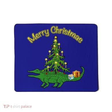 Alligator Gator With Xmas Tree Funny Gift Holiday Merry Christmas Cool Gift Mousepad