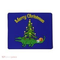 Alligator Gator With Xmas Tree Funny Gift Holiday Merry Christmas Cool Gift Mousepad thumb 0
