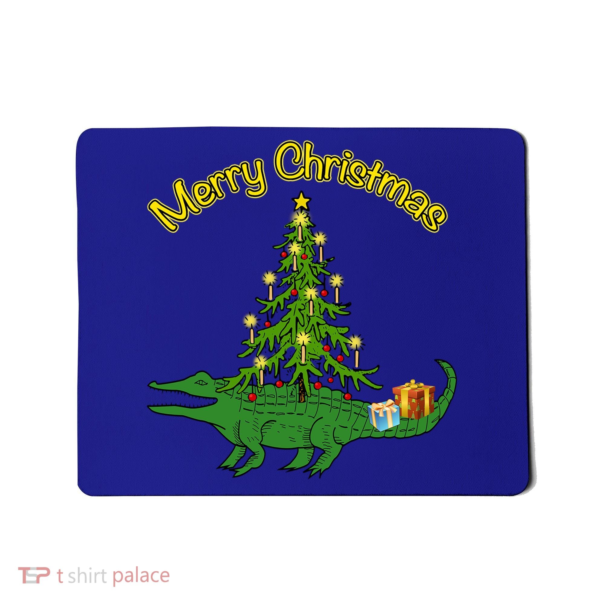 Alligator Gator With Xmas Tree Funny Gift Holiday Merry Christmas Cool Gift Mousepad