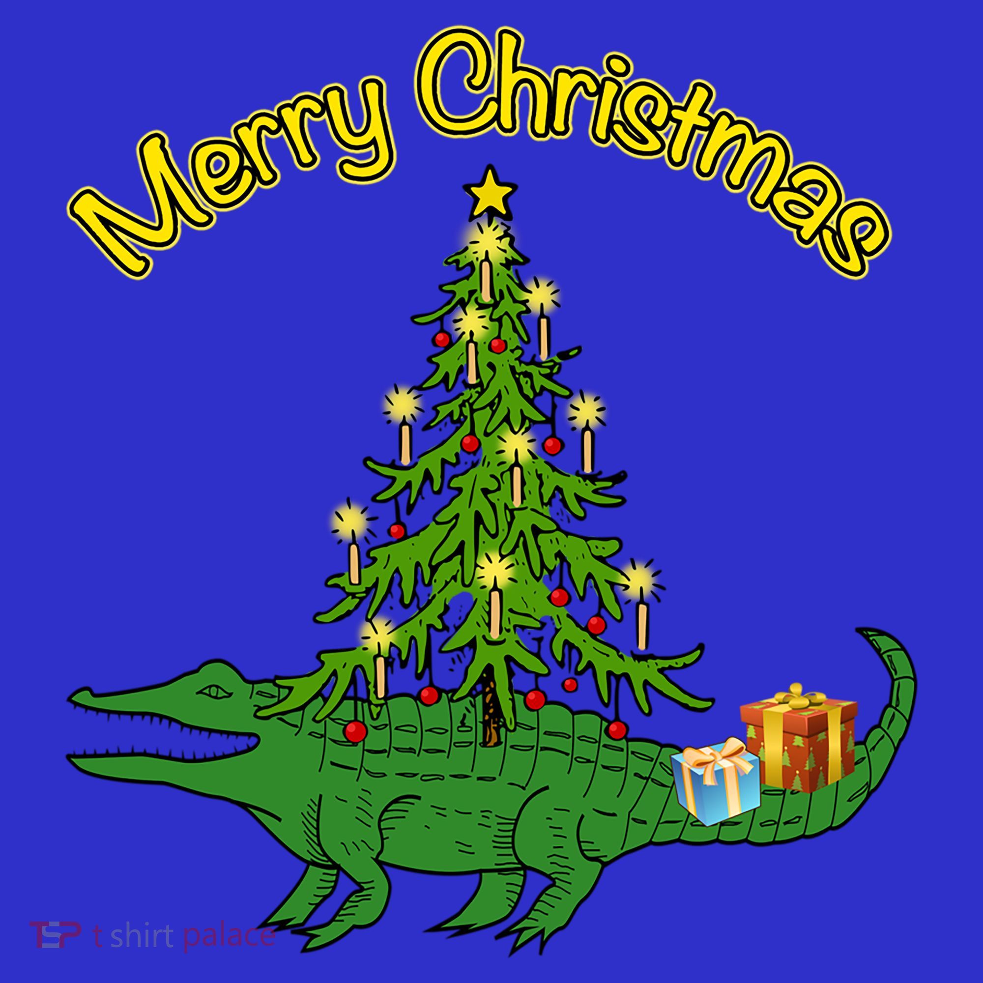 Alligator Gator With Xmas Tree Funny Gift Holiday Merry Christmas Cool Gift Women's Tank Top