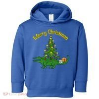 Alligator Gator With Xmas Tree Funny Gift Holiday Merry Christmas Cool Gift Toddler Hoodie thumb 0