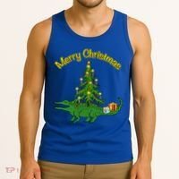 Alligator Gator With Xmas Tree Funny Gift Holiday Merry Christmas Cool Gift Tank Top thumb 3