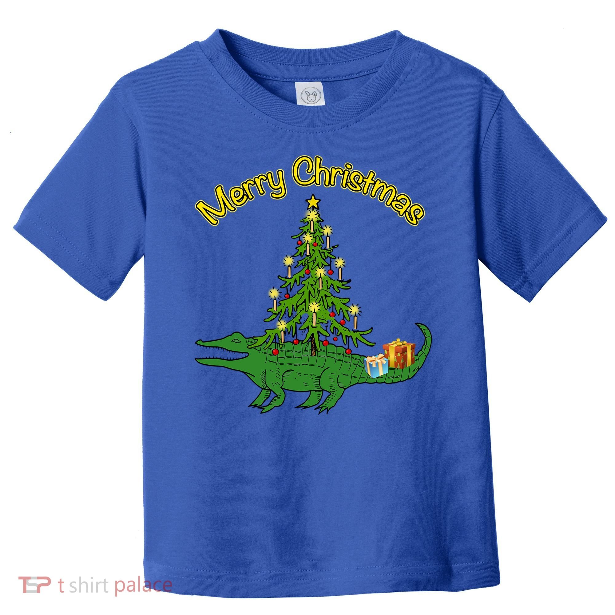 Alligator Gator With Xmas Tree Funny Gift Holiday Merry Christmas Cool Gift Toddler T-Shirt