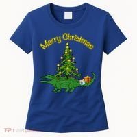 Alligator Gator With Xmas Tree Funny Gift Holiday Merry Christmas Cool Gift Women's T-Shirt thumb 0