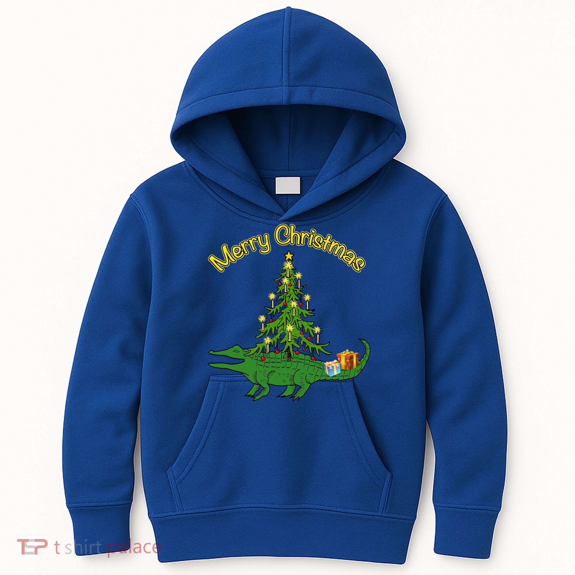 Alligator Gator With Xmas Tree Funny Gift Holiday Merry Christmas Cool Gift Kids Hoodie