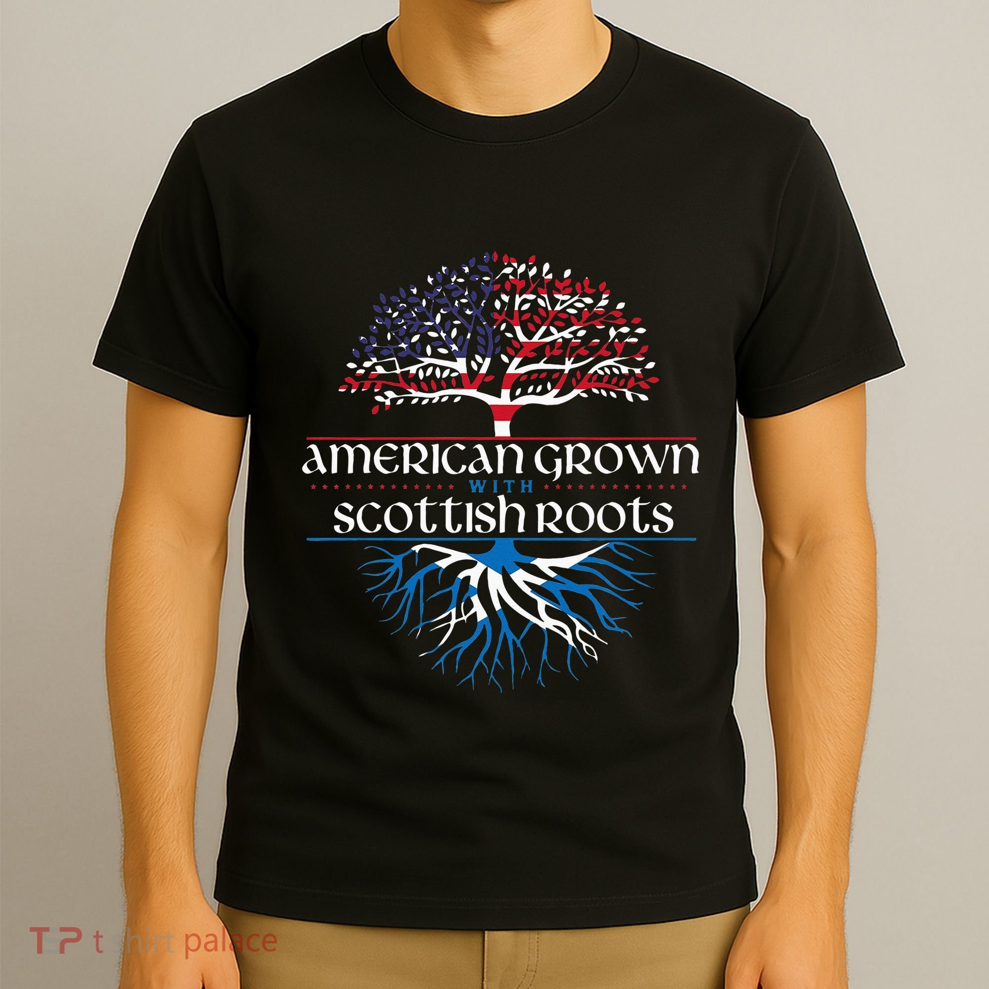 American Grown with Scottish Roots Scotland Pride Heritage T-Shirt