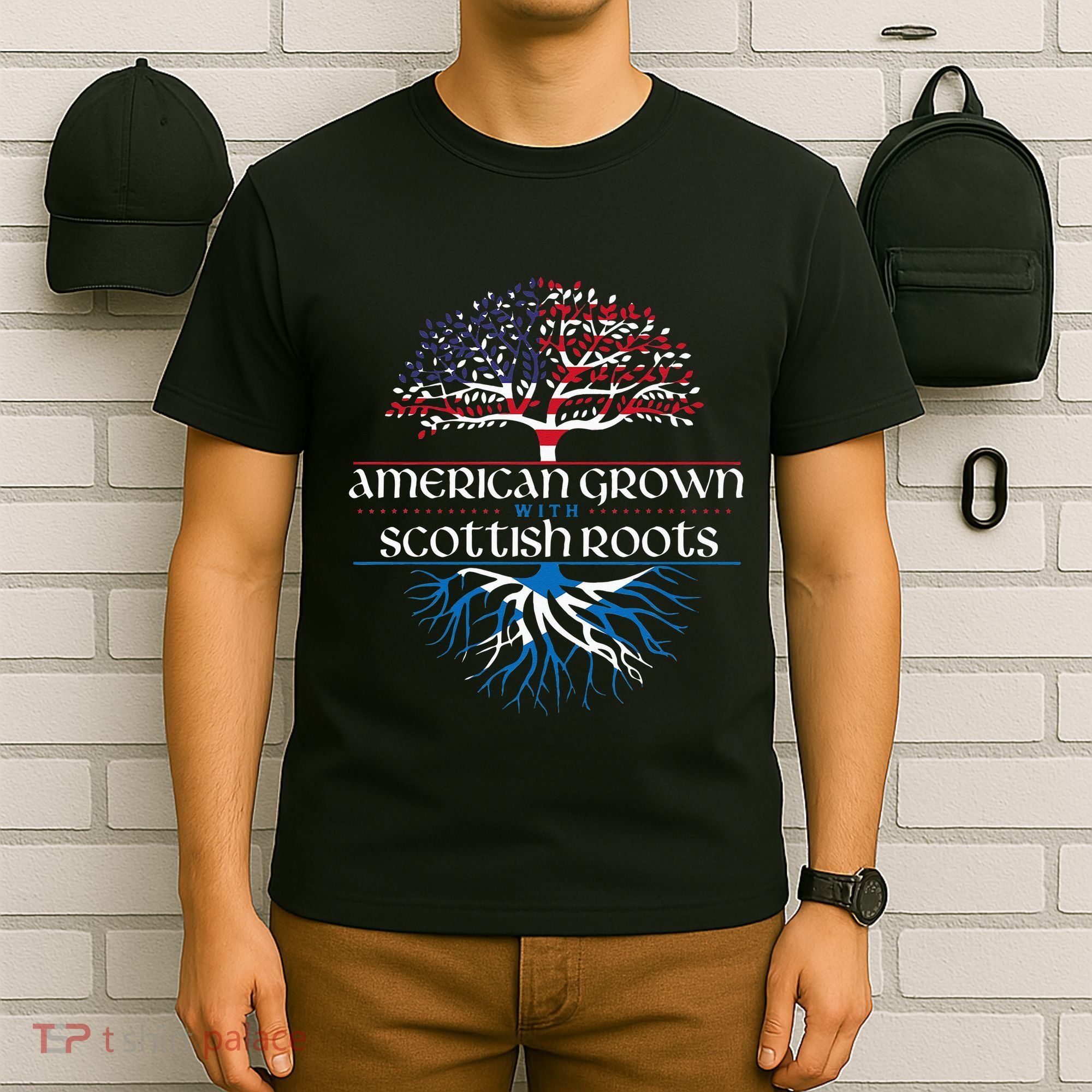 American Grown with Scottish Roots Scotland Pride Heritage T-Shirt