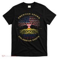 American Grown With Colombian Roots Tree Usa Flag Gifts T-Shirt thumb 0