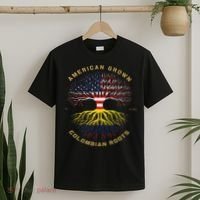 American Grown With Colombian Roots Tree Usa Flag Gifts T-Shirt thumb 2