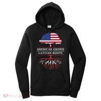American Grown With Latvian Roots Gift Latvia Meaningful Gift Women's Hoodie thumb 0