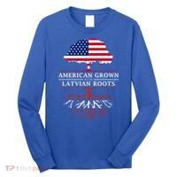 American Grown With Latvian Roots Gift Latvia Meaningful Gift Long Sleeve Shirt thumb 0