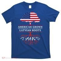 American Grown With Latvian Roots Gift Latvia Meaningful Gift T-Shirt thumb 0