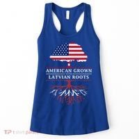 American Grown With Latvian Roots Gift Latvia Meaningful Gift Women's Tank Top thumb 0