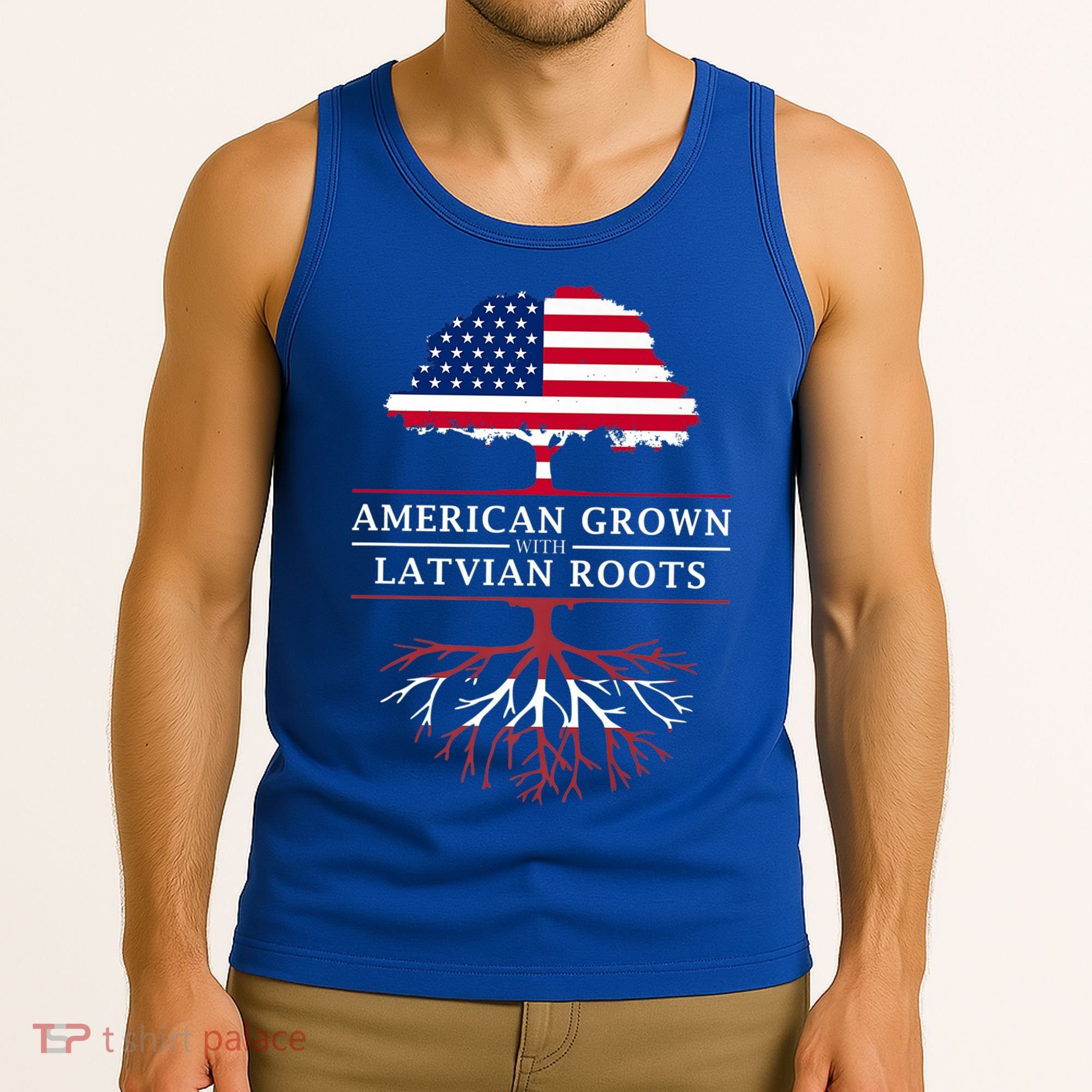 American Grown With Latvian Roots Gift Latvia Meaningful Gift Tank Top