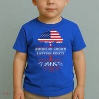 American Grown With Latvian Roots Gift Latvia Meaningful Gift Toddler T-Shirt thumb 2