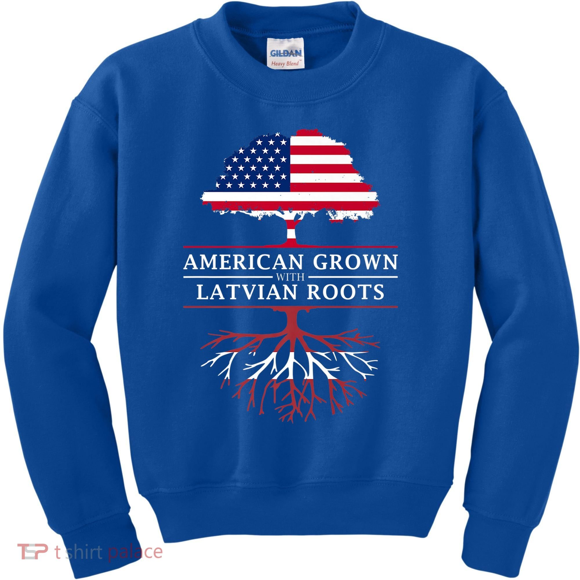 American Grown With Latvian Roots Gift Latvia Meaningful Gift Kids Sweatshirt