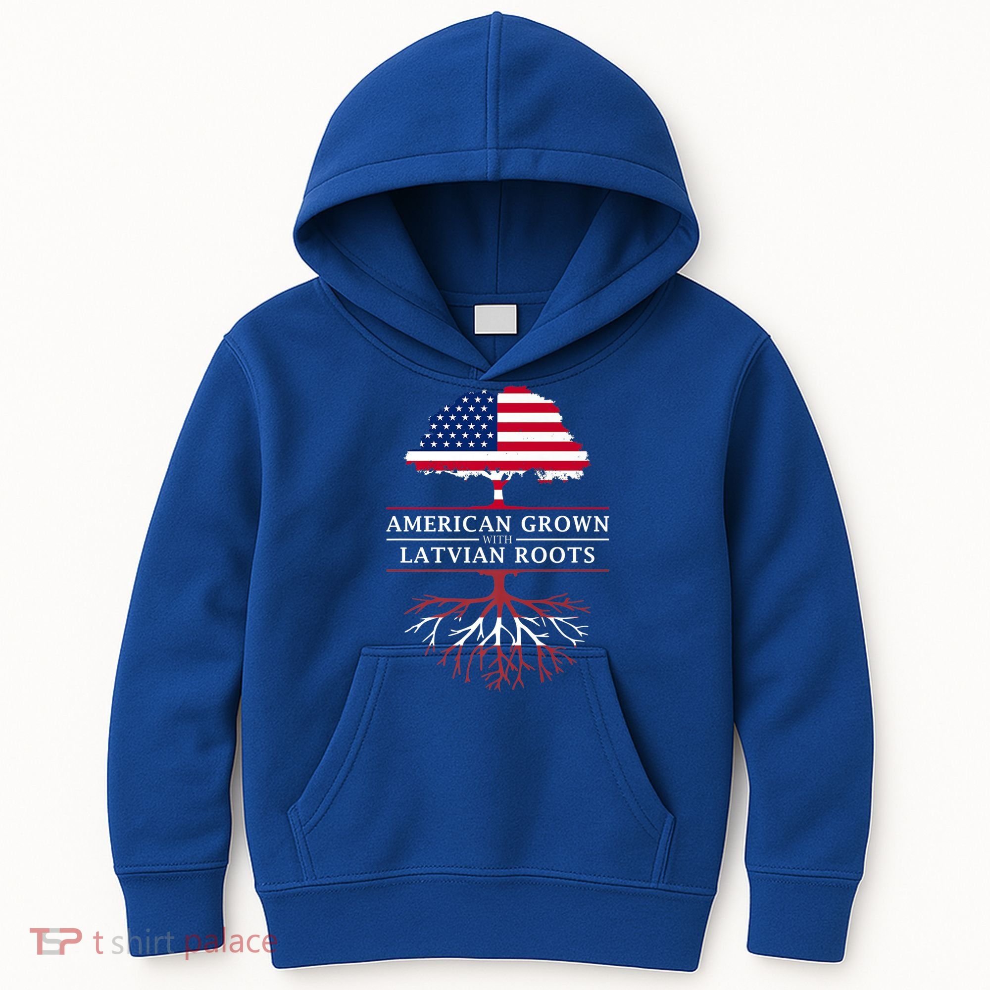 American Grown With Latvian Roots Gift Latvia Meaningful Gift Kids Hoodie