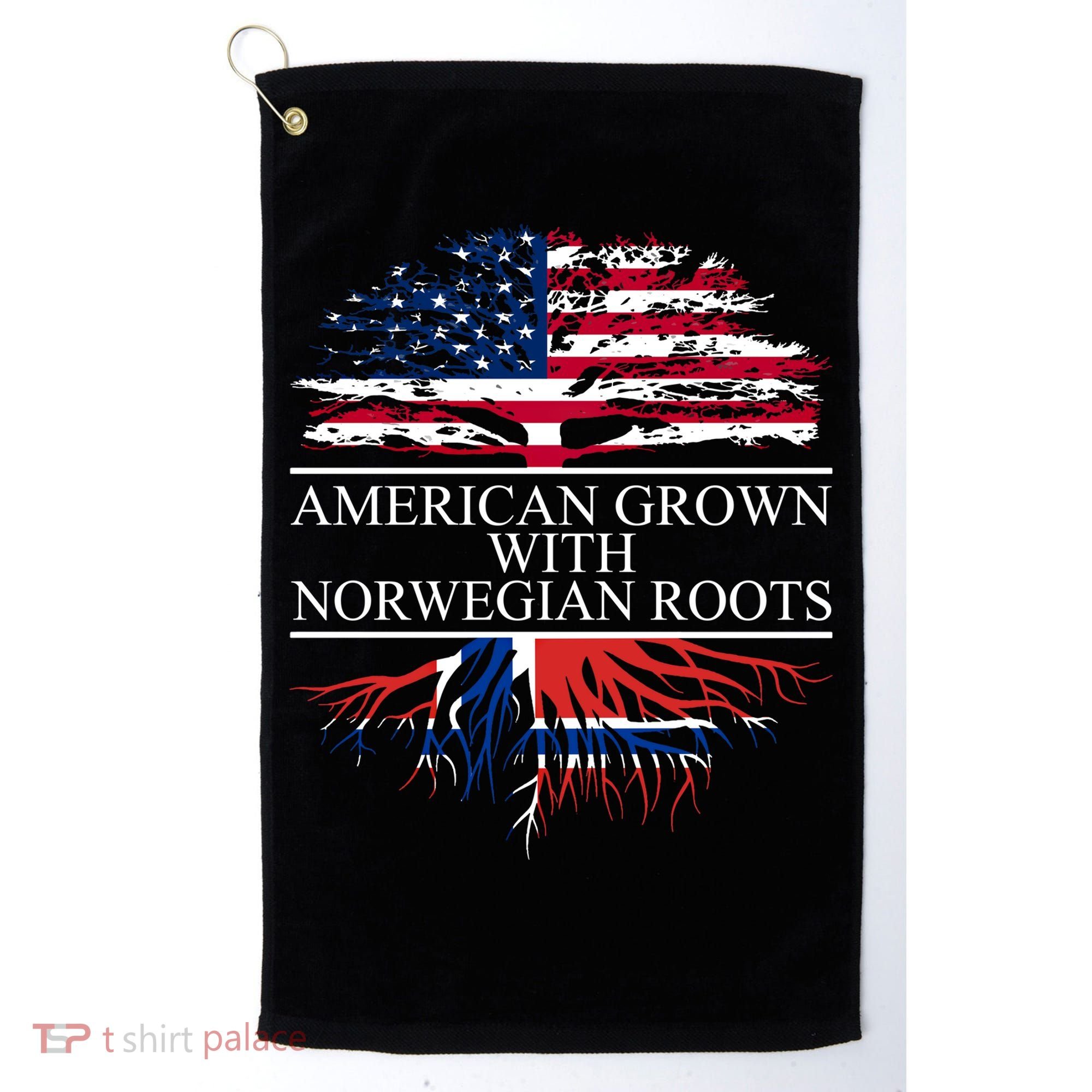 American Grown With Norwegian Roots Gift Golf Towel