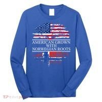 American Grown With Norwegian Roots Gift Long Sleeve Shirt thumb 0