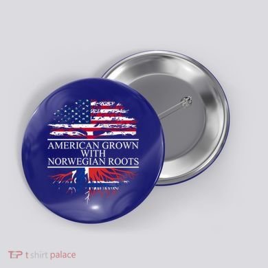 American Grown With Norwegian Roots Gift Button