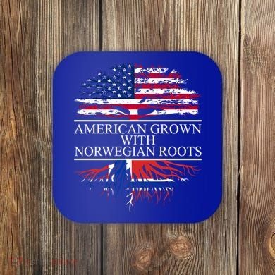 American Grown With Norwegian Roots Gift Coaster
