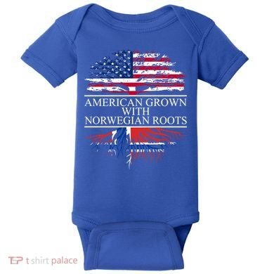 American Grown With Norwegian Roots Gift Baby Bodysuit