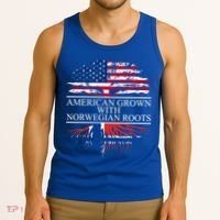 American Grown With Norwegian Roots Gift Tank Top thumb 3