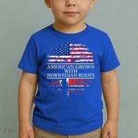 American Grown With Norwegian Roots Gift Toddler T-Shirt thumb 2