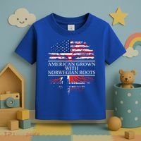 American Grown With Norwegian Roots Gift Toddler T-Shirt thumb 3