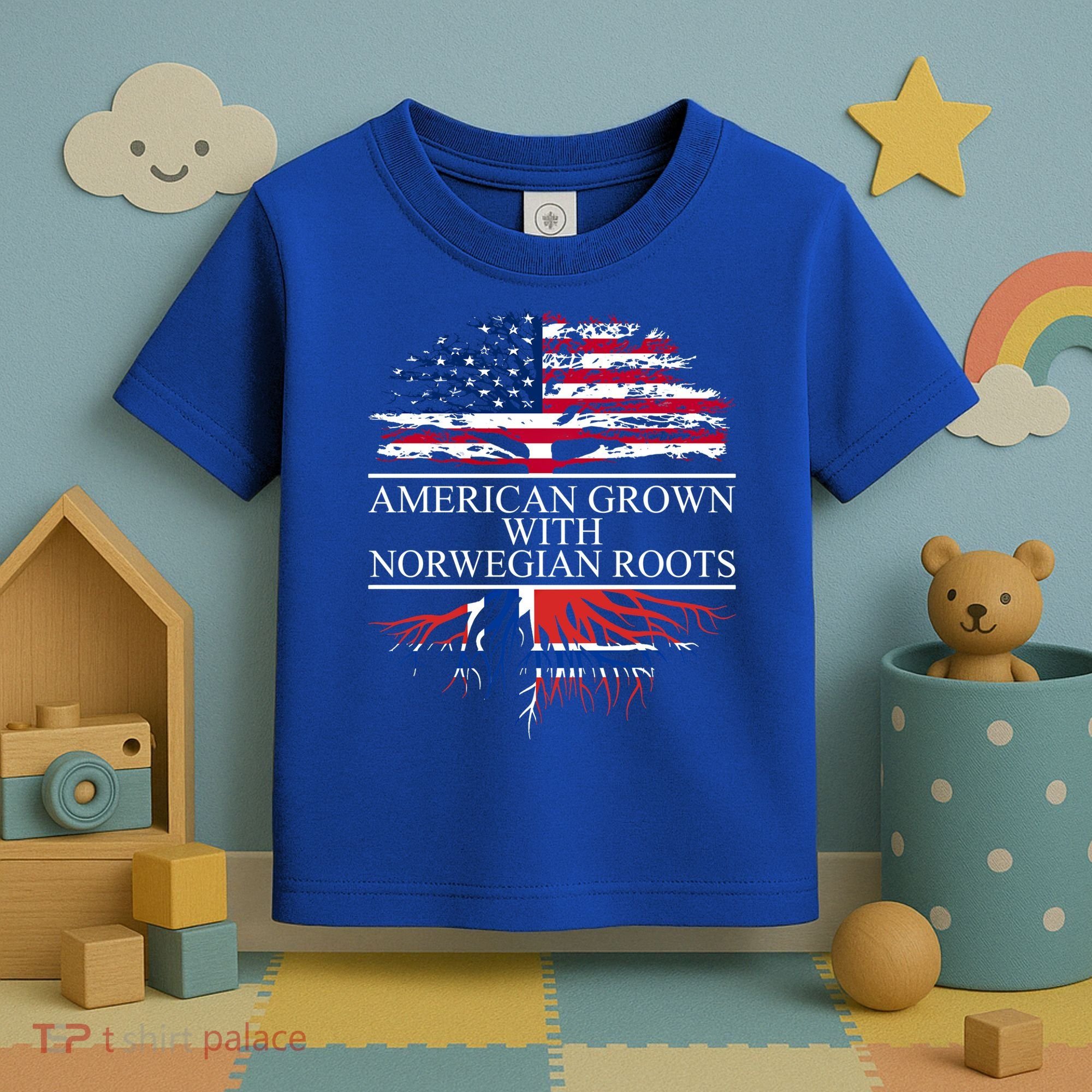 American Grown With Norwegian Roots Gift Toddler T-Shirt