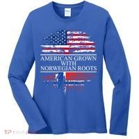 American Grown With Norwegian Roots Gift Women's Long Sleeve Shirt thumb 0
