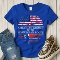 American Grown With Norwegian Roots Gift Women's T-Shirt thumb 3