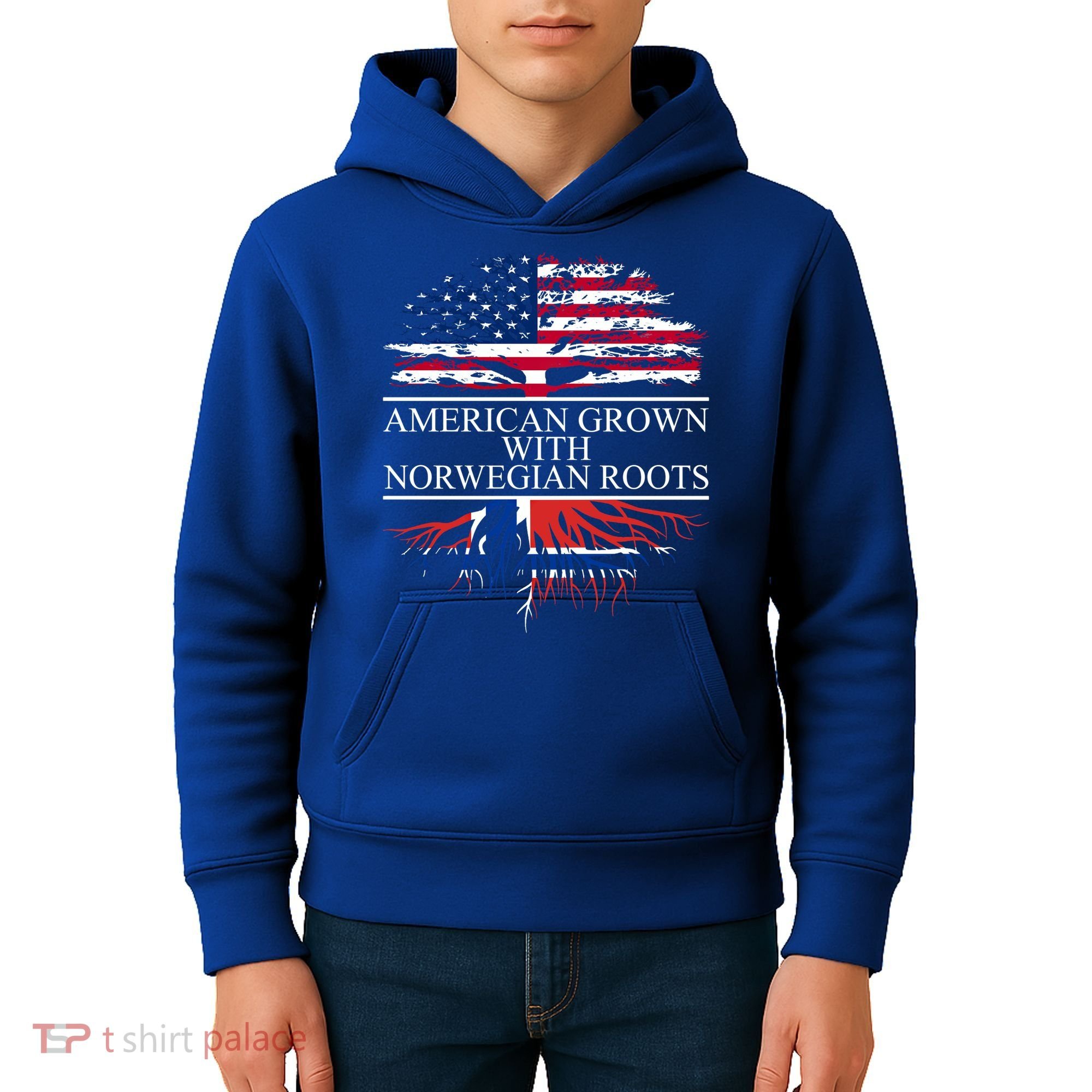 American Grown With Norwegian Roots Gift Kids Hoodie