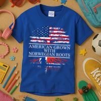 American Grown With Norwegian Roots Gift Kids T-Shirt thumb 3